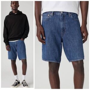 LEVI’S Men Size 31 Summer Nights Dark Wash 468 Stay Loose 9” Linen Denim Shorts